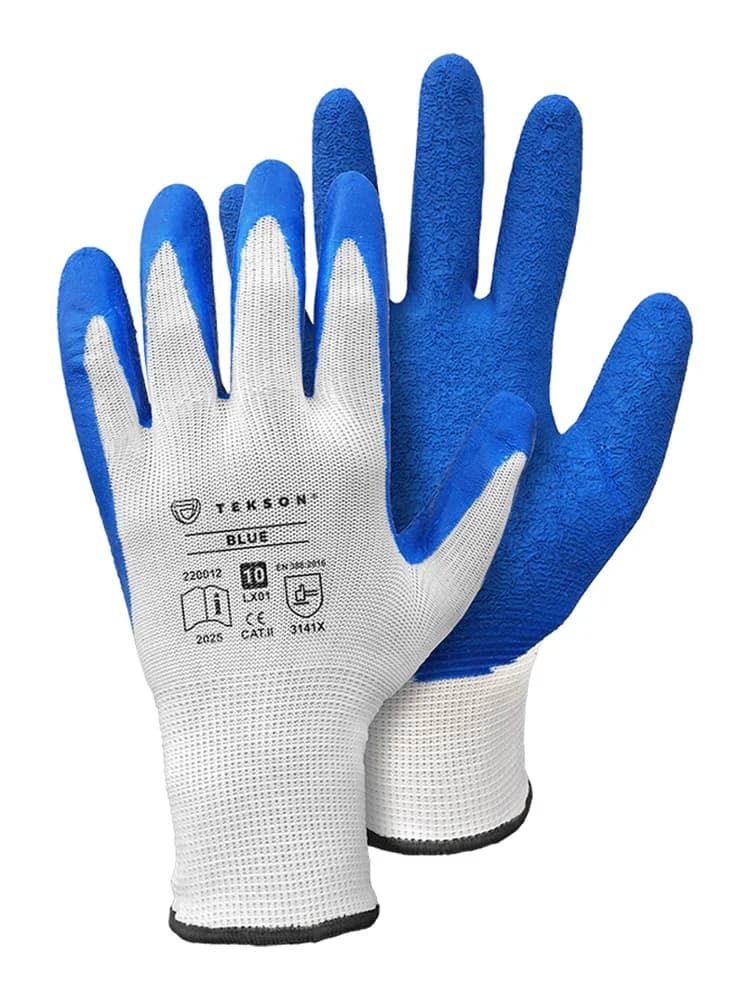 Gant TEKSON Protection Blue latex - paume latex rugueuse et support souple