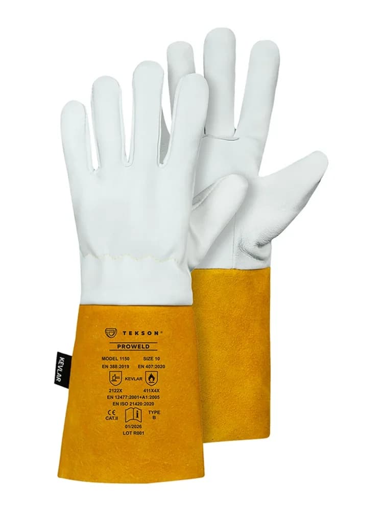 Gant TEKSON Proweld - cuir de chèvre et manchette longue pour TIG