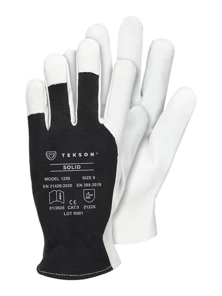 Gant TEKSON Solid - cuir pleine fleur de chèvre et dos jersey