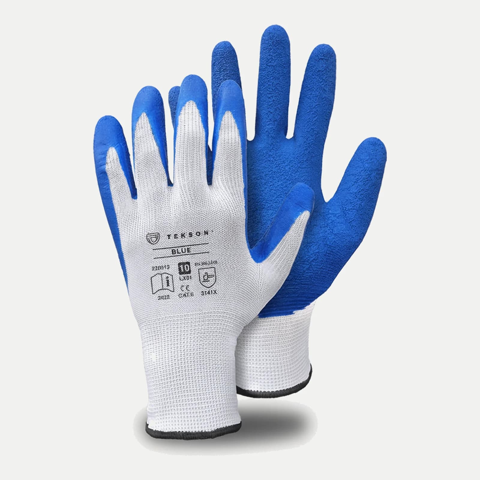 Gant TEKSON Protection Blue latex - paume latex rugueuse et support souple