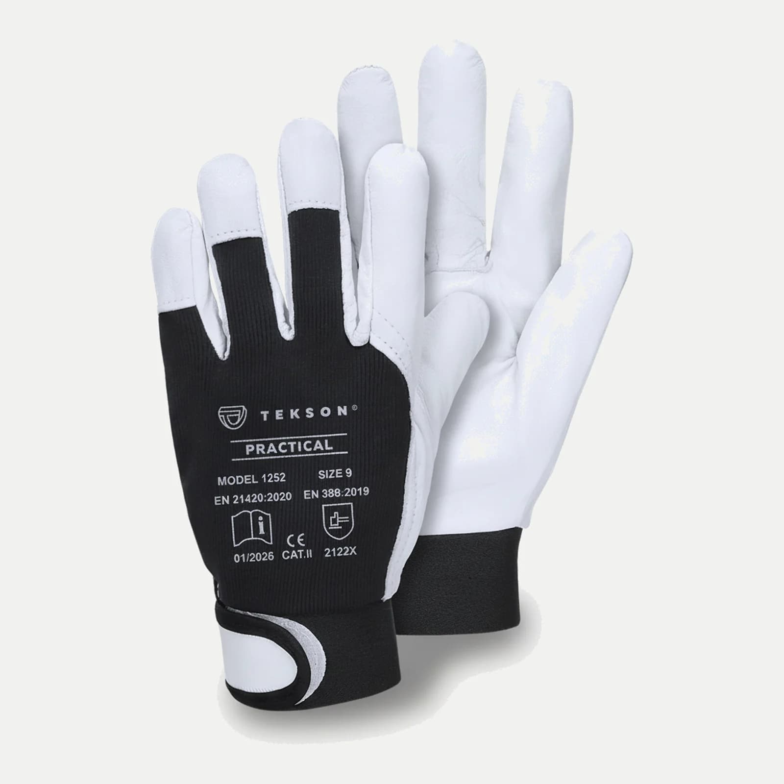 Gant TEKSON Practical - patte autoagrippante et paume en cuir de chèvre