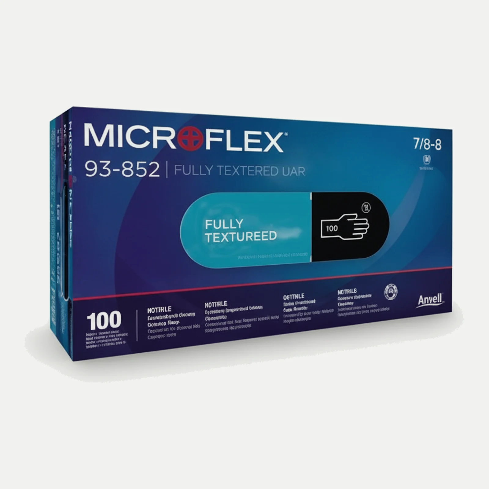Gant Ansell Microflex 93-852 - nitrile noir texturé, 0,12 mm