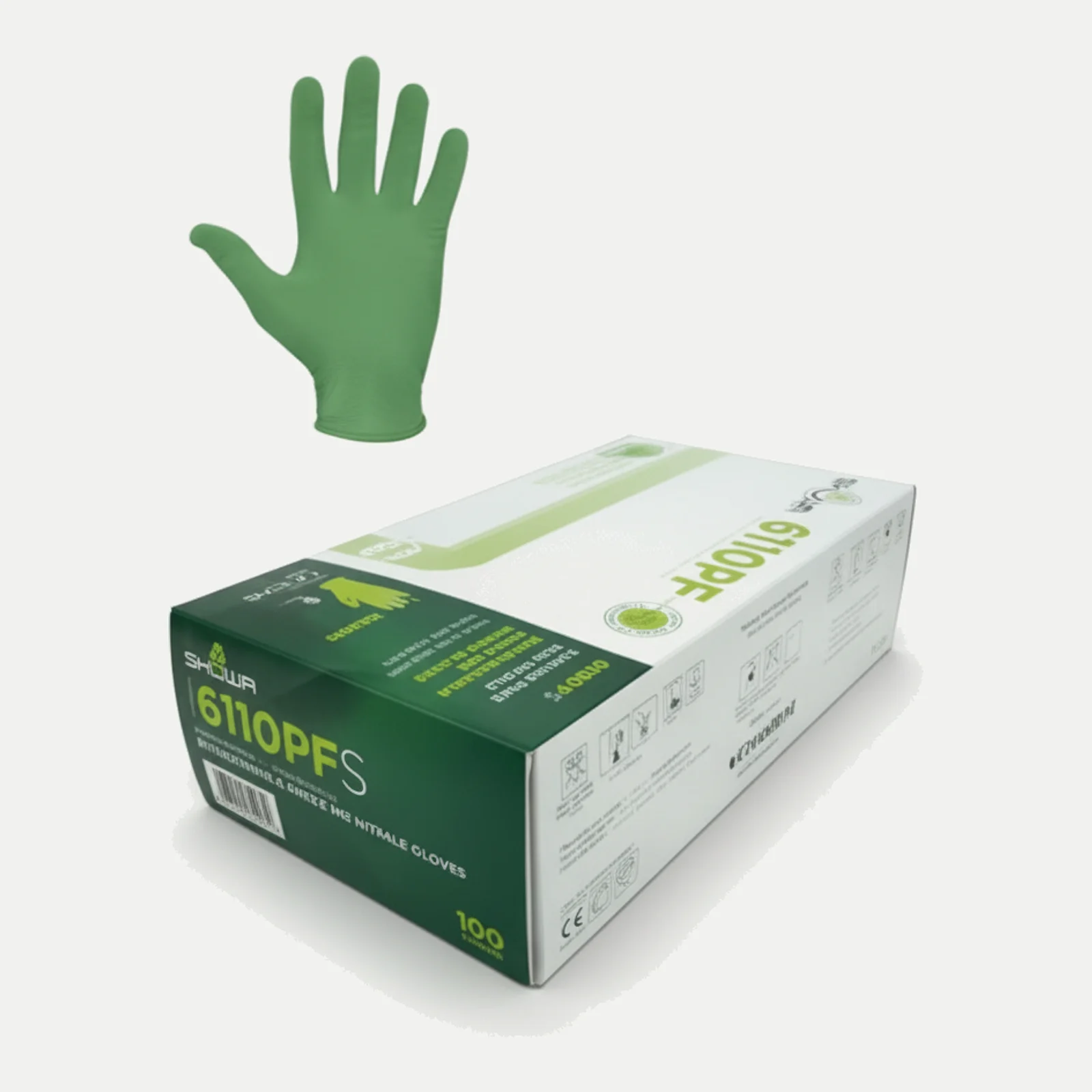 Gant SHOWA 6110PF - nitrile 0,10 mm et contact alimentaire indiqué